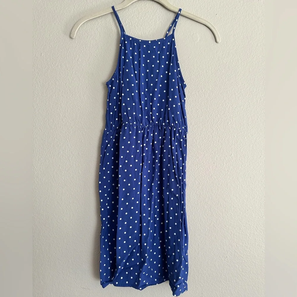 Old Navy Blue Polka Dot Kids Casual Dress